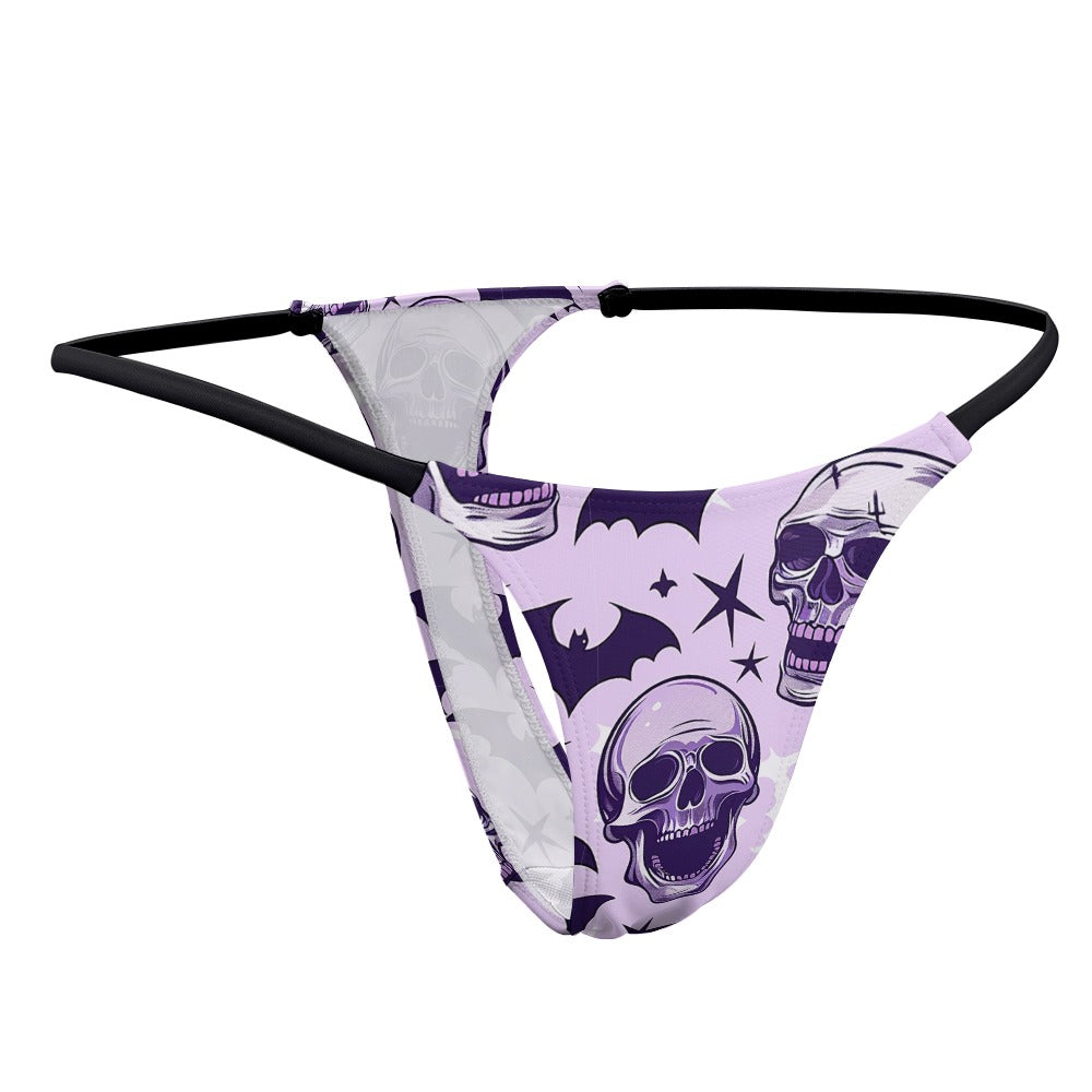 Funny Purple Skull Thong - Comfortable & Stylish Underwear for Women - Perfect for Halloween, Cosplay & Everyday Wear