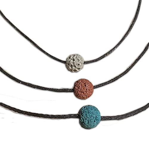Lava Stone Necklace for Men & Women - Warrior Beaded Jewelry with Essential Oil Diffuser Stones, Chakra Balancing & Anxiety Relief Gift for Husband, Boyfriend or Best Friend - Perfect for Meditation, Yoga & Daily Stress Relief