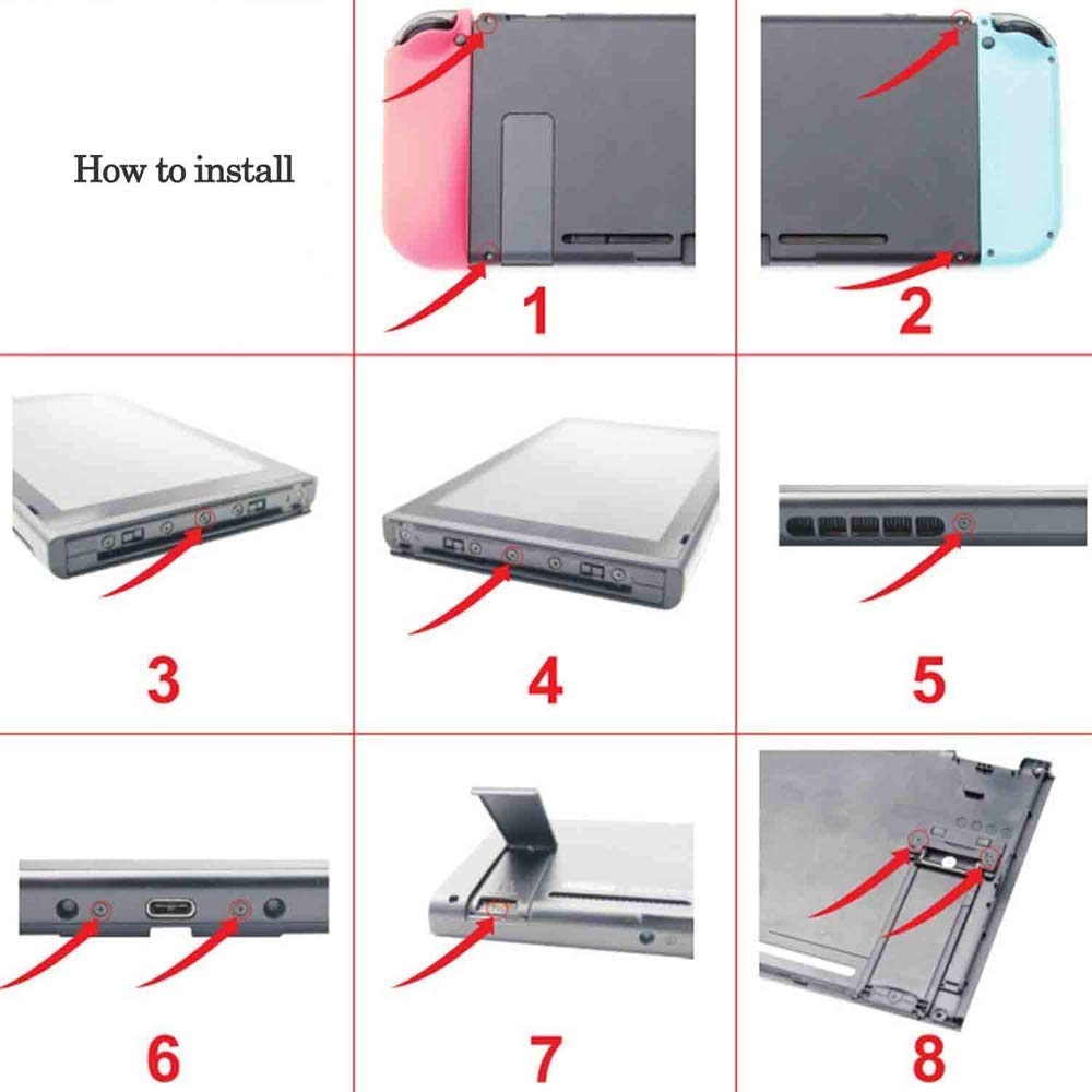 Nintendo Switch Replacement Kickstand - Back Shell Holder & Bracket Repair Kit for Console - Perfect for DIY Fixes, Gaming Accessories & Travel Protection