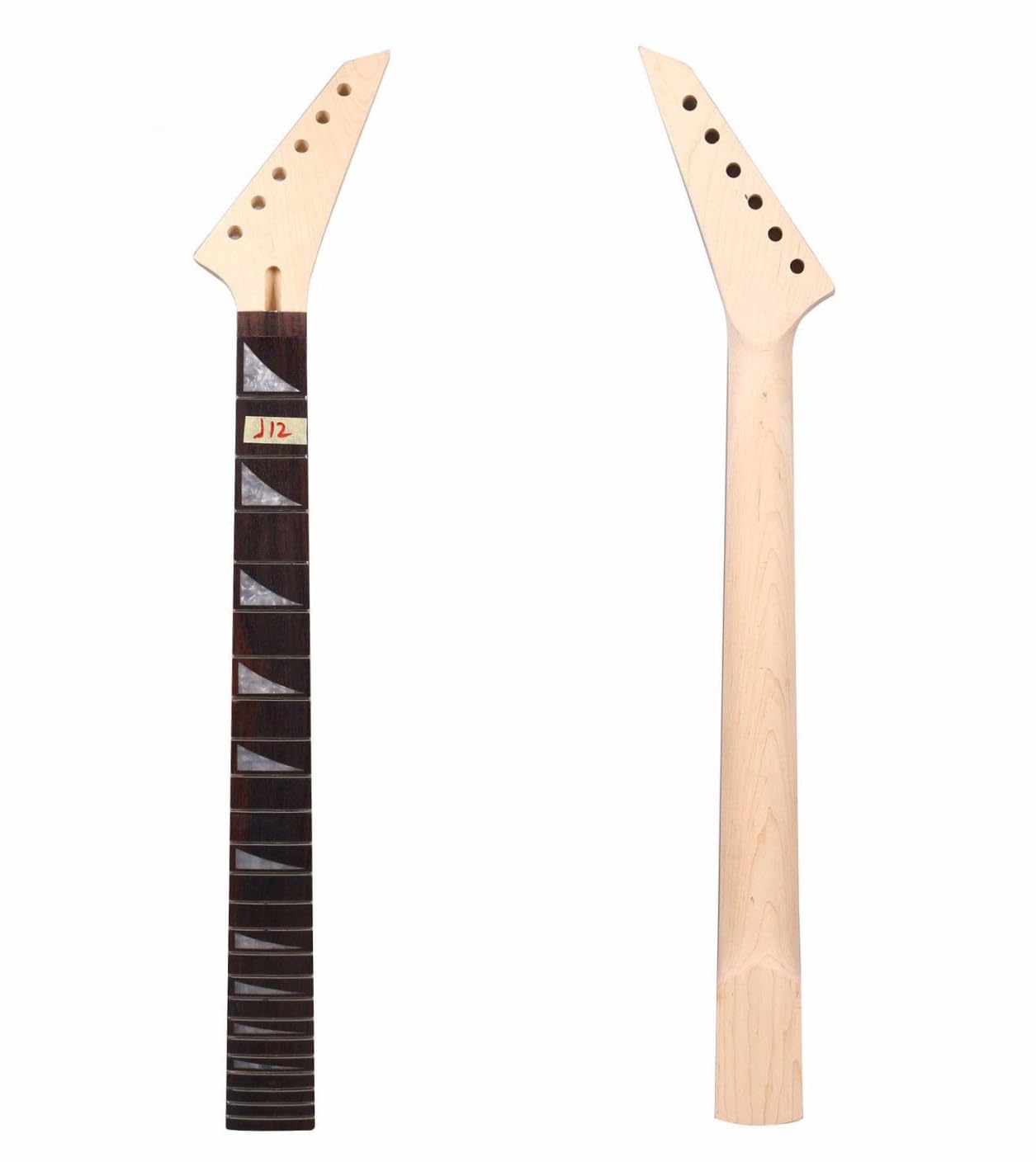 Maple Electric Guitar Neck Blank - Maple/Rosewood Fretboard, Bolt-On Unfinished Replacement Neck for Electric Guitars (24 Frets, 25.5