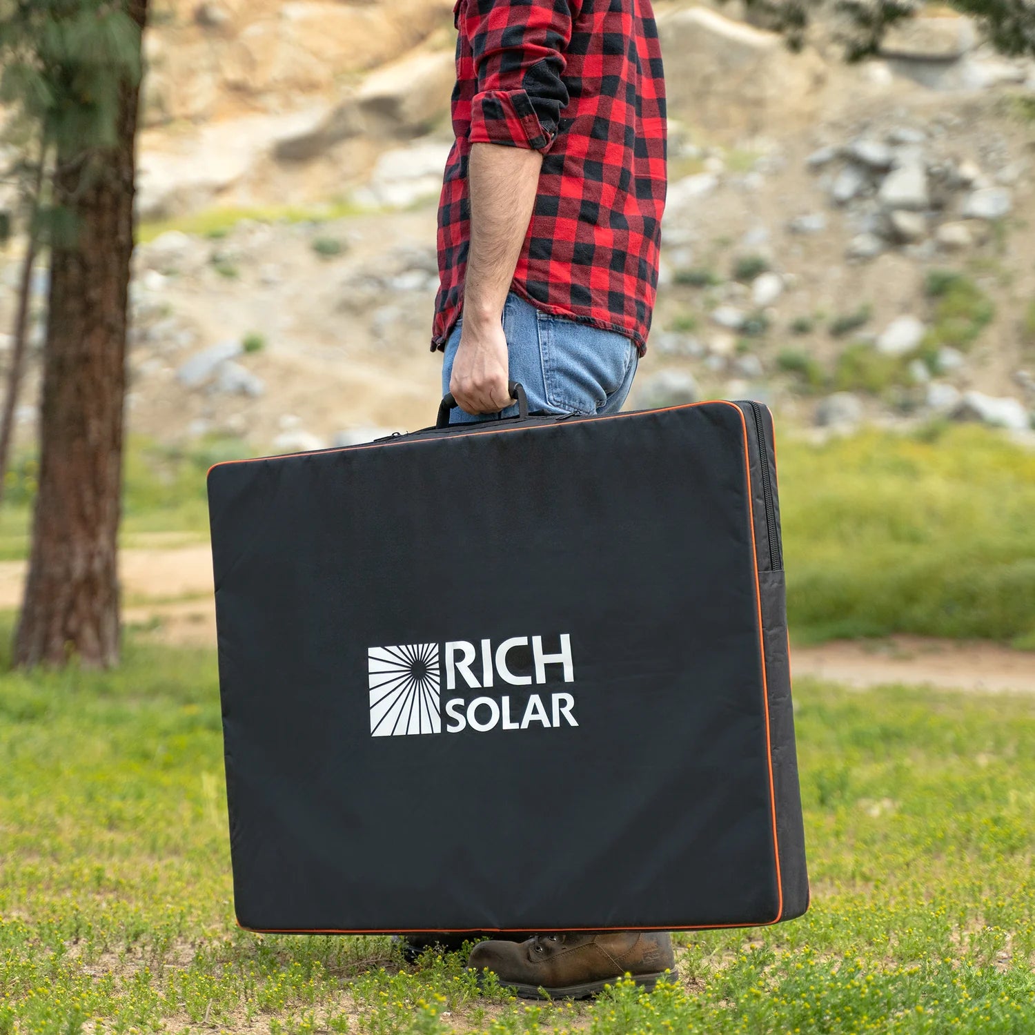 Rich Solar MEGA 200 Watt Portable Briefcase Solar Panel - Foldable Solar Charger for RV, Camping, Boating & Emergency Power - High Efficiency Solar Panel Kit with Charge Controller