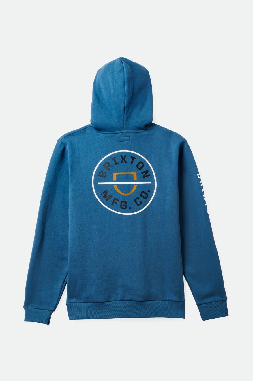 Crest Hood - Ocean Blue & Golden Brown - Stylish & Comfortable Unisex Hoodie for Outdoor Activities & Casual Wear