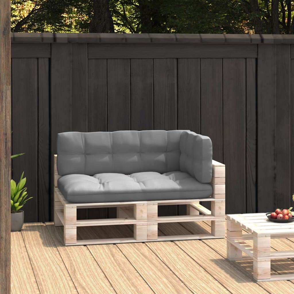 Premium Outdoor Bench Cushion Set - 3-Piece Gray Cotton Upholstered Pallet Cushions for Garden, Patio & Deck Furniture - Water-Resistant Seat Pads for Comfortable Lounging