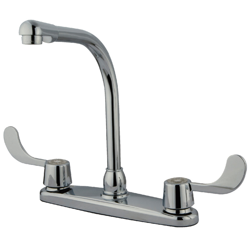 Kingston Brass KB761 8 Inch Centerset Kitchen Faucet - Single Handle Pull-Down Sprayer, Brushed Nickel, Perfect for Modern Kitchens & Small Sinks