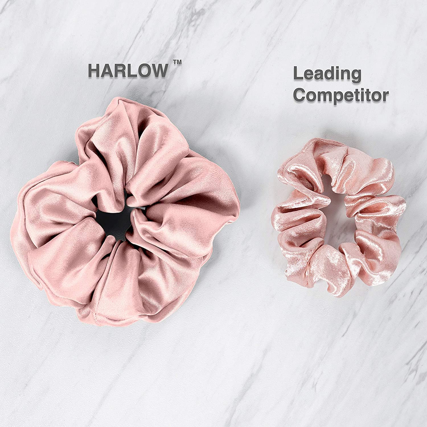 SETTER Solid Shiny Satin Scrunchies for Women - Soft Hair Ties, No-Slip Hair Bands, Elegant Hair Bobbles for Ponytails & Bun Hairstyles - Perfect for Work, Gym & Everyday Use