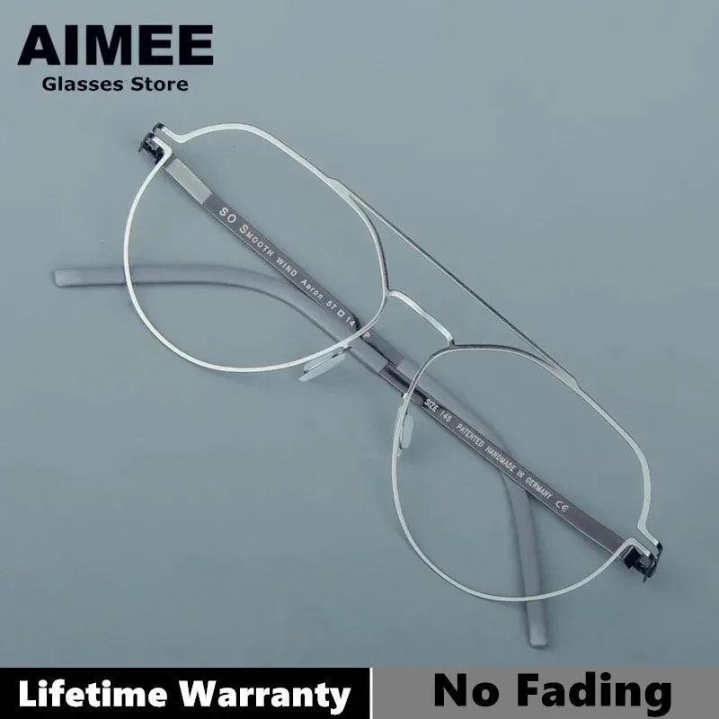Aimee Unisex Full Rim Oval Double Bridge Steel Eyeglasses 14647 - Stylish & Durable Eyewear for Men & Women - Perfect for Reading, Work, and Everyday Fashion