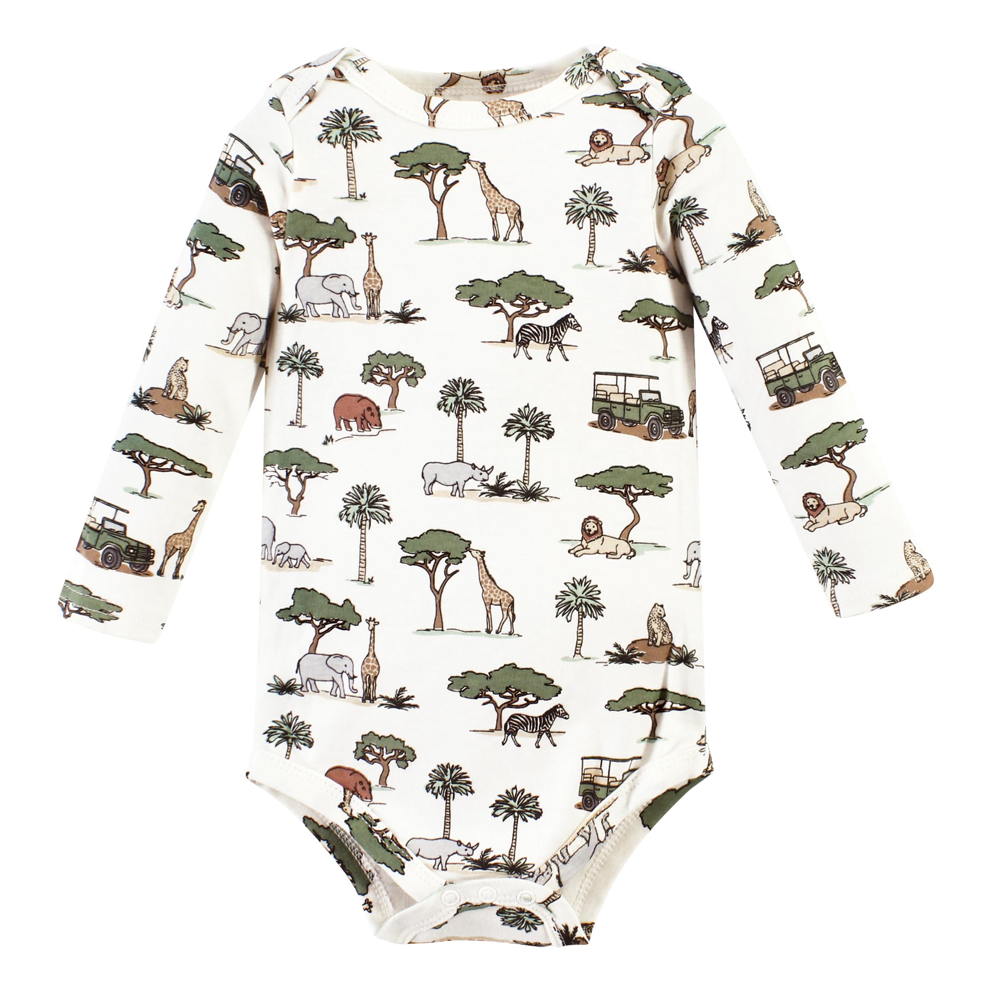 Hudson Baby Unisex Long-Sleeve Bodysuit & Pants Set - Going on Safari Print - Soft Cotton Newborn Baby Clothes for Boys & Girls - Perfect for Playtime, Photo Shoots & Everyday Wear