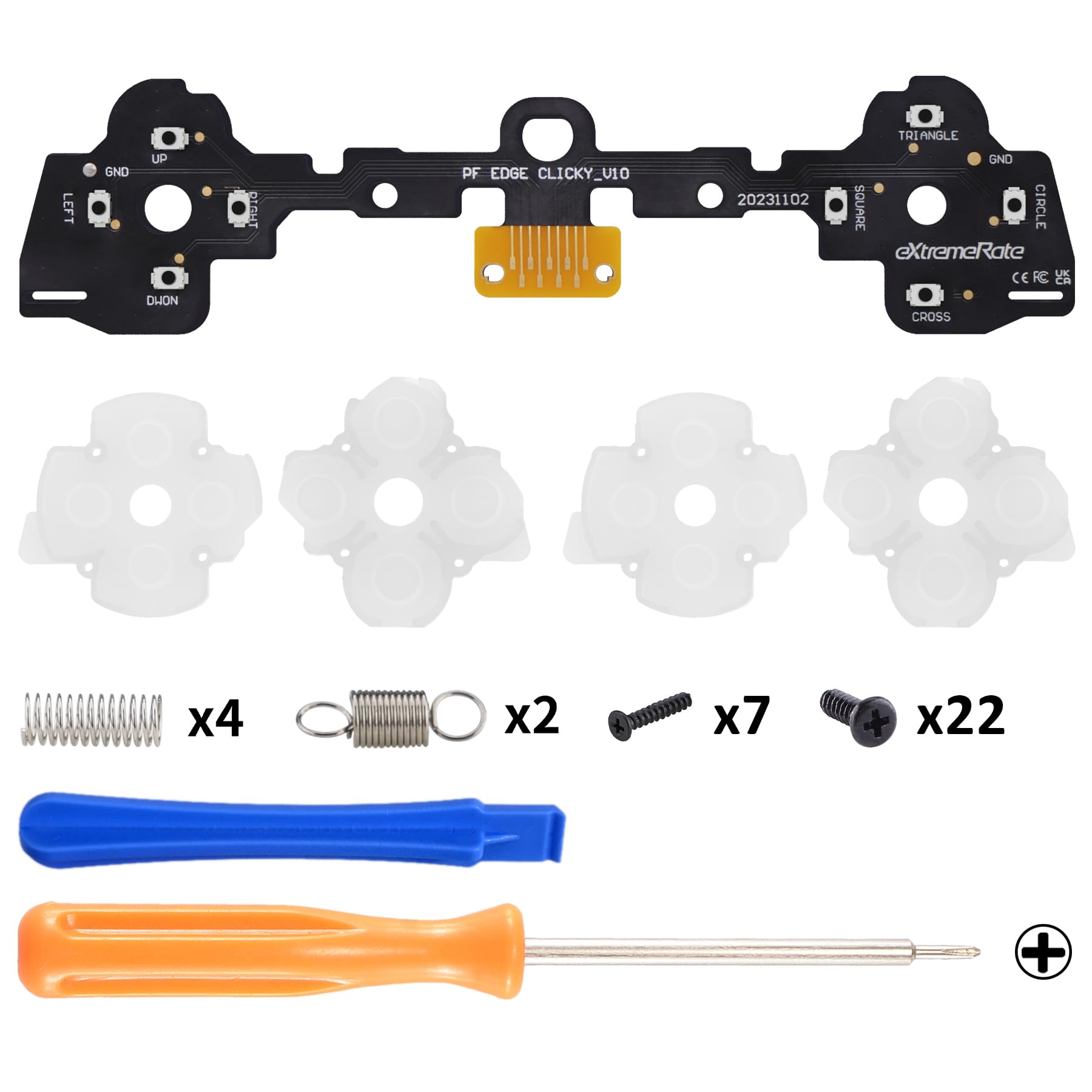 eXtremeRate Clicky Tactile D-Pad & ABXY Buttons Kit for PS5 Edge Controller - Custom Mouse Click Action Buttons (X, Circle, Square, Triangle) - Perfect for Competitive Gaming & Enhanced Controller Performance