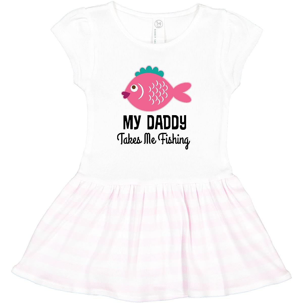 Inktastic Girls Fishing with Daddy Toddler Dress - Cute Father Daughter Outfit for Fishing Trips, Beach & Outdoor Adventures