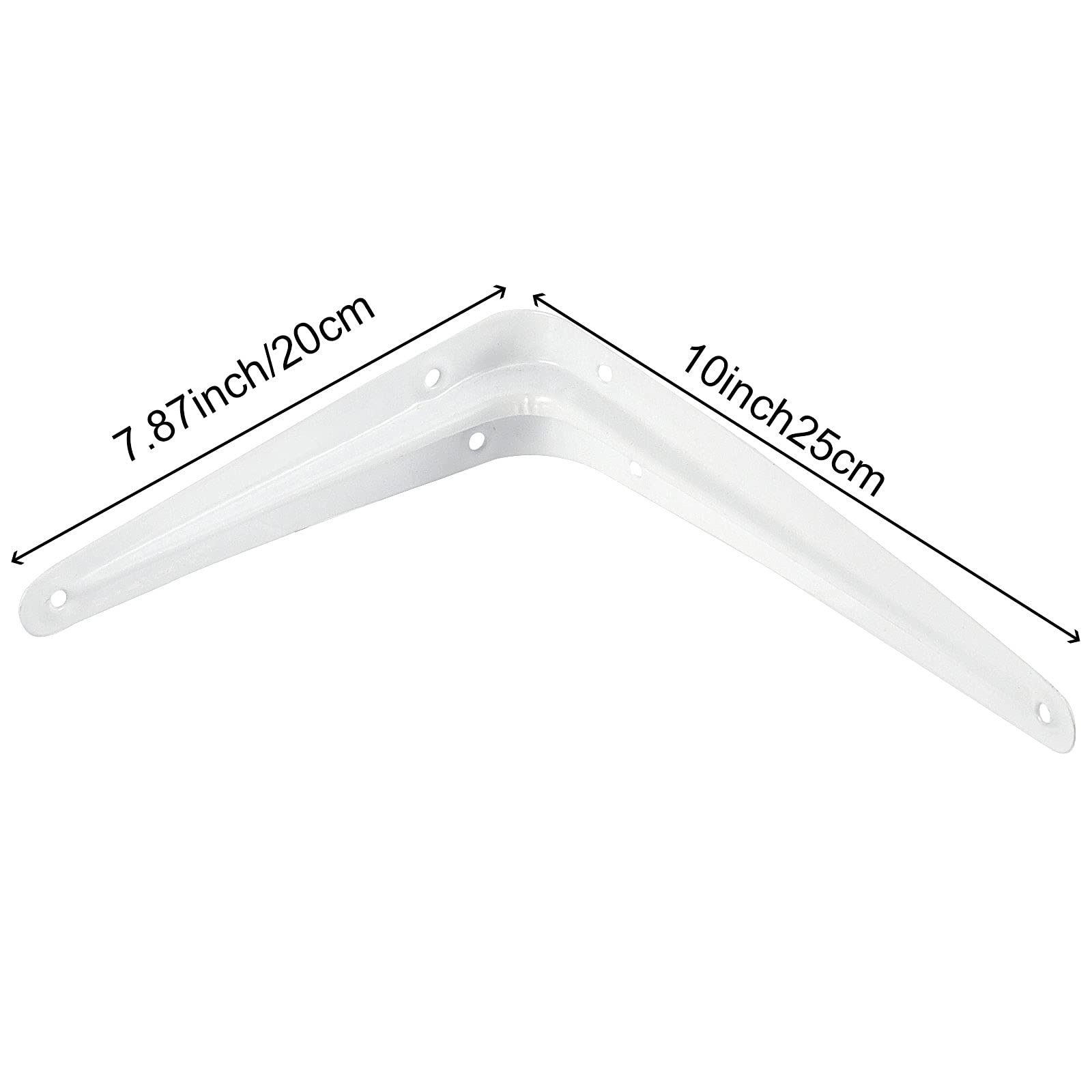 ZOENHOU 24 Pack Heavy Duty Metal L Shelf Brackets 8x10 Inch - White Wall Mounted Corner Brackets with 144 Screws & 72 Expansion Tubes for Floating Shelves, Bookshelves, Kitchen Storage & Home Organization