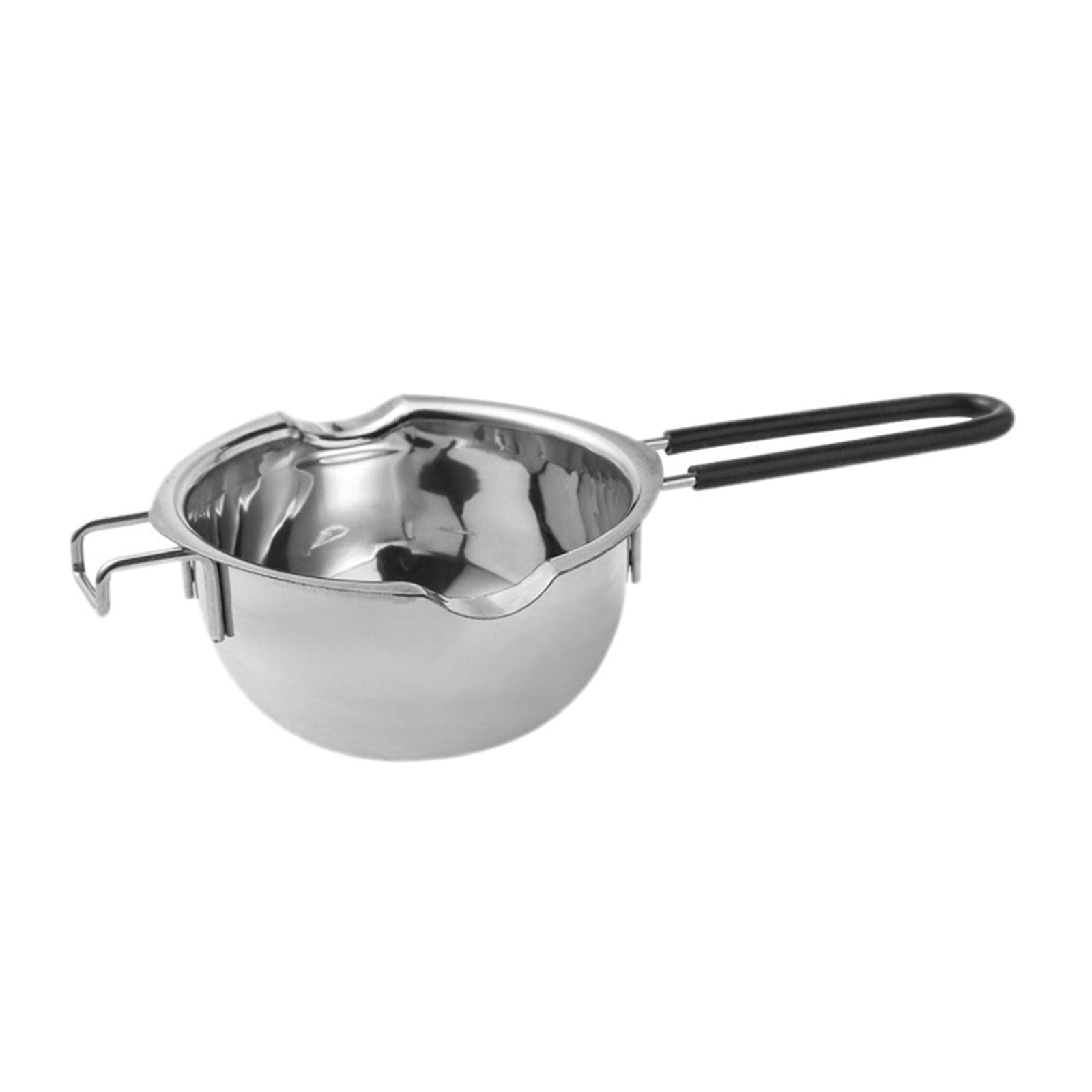 Enakshi Stainless Steel Chocolate & Wax Melting Pot with Black Handle - Perfect for Candle Making, Soap Crafting, DIY Home Arts & Crafts - Ideal for Chocolate Fondue, Wax Melting, Candle Pouring, and DIY Projects
