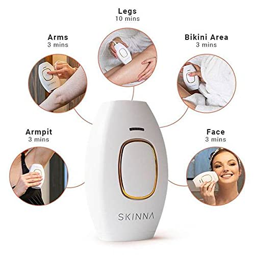 Skinna IPL Laser Hair Removal System for Women & Men - Permanent Painless At-Home Hair Remover for Face, Arms, Legs, Bikini Line & Full Body | Safe & Effective DIY Laser Hair Removal Device | Perfect for Smooth Skin Before Beach Vacations, Date Nights & Summer Outfits