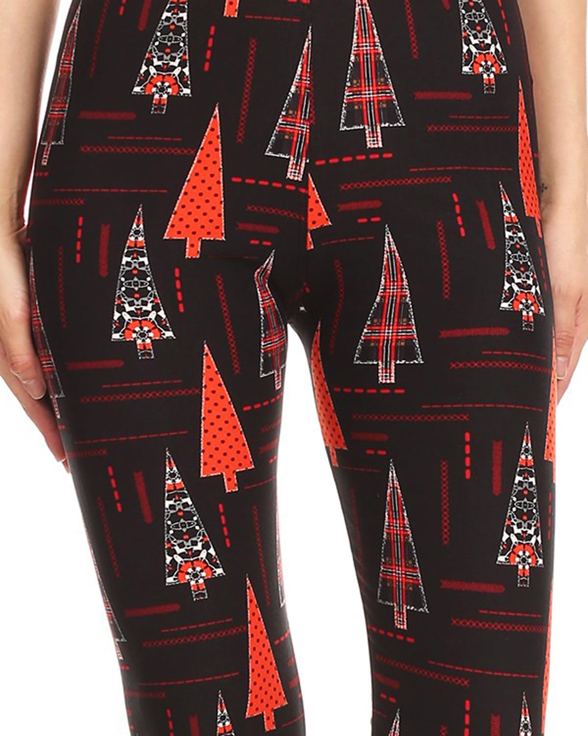 Women's High Waisted Christmas Holiday Print Leggings - Plus Size Available | Festive Winter Outfit & Holiday Party Pants