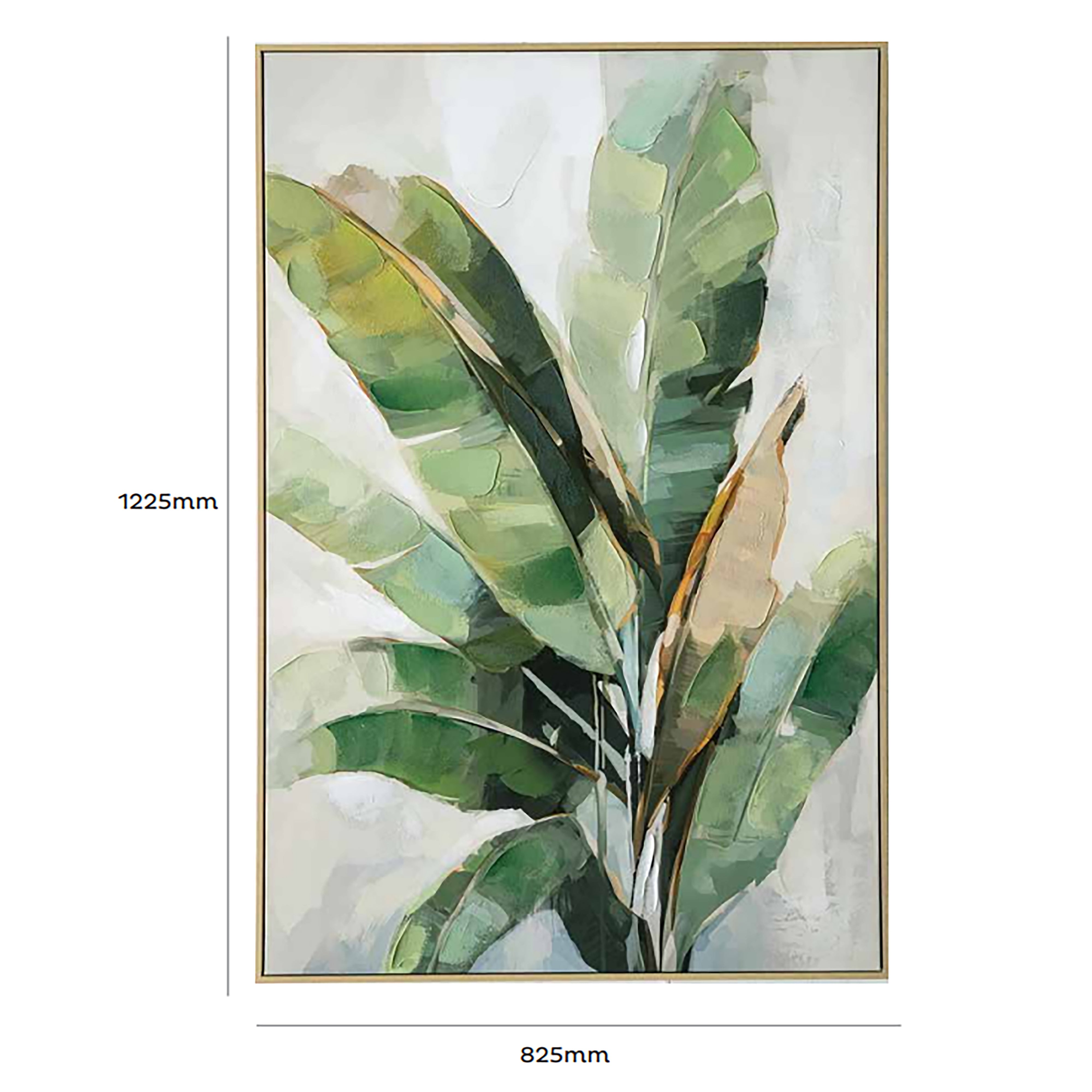 Urban Style Brushmarks Embellished Canvas Banana Palm Wall Art - Tropical Home Decor for Living Room, Bedroom & Office