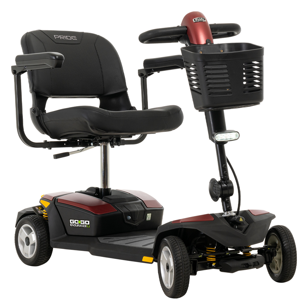 Go Go Endurance LI 4 Wheel Mobility Scooter - Lightweight & Portable for Seniors & Adults - Perfect for Shopping, Travel & Outdoor Adventures