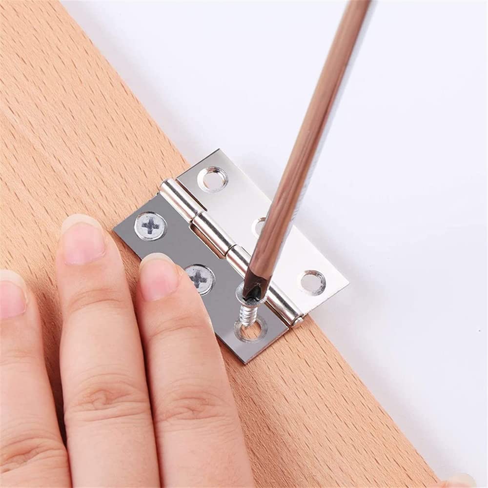 20 Pcs Stainless Steel Door Hinges with 6 Mounting Holes - Durable Furniture Hardware for Cabinets, Jewelry Boxes & Windows - Home Improvement & DIY Accessories