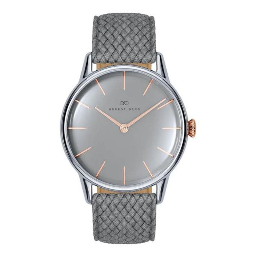 August Berg 32mm Unisex Watch with Gray Dial & Nylon Strap - Waterproof Casual Watch for Men and Women | Perfect for Outdoor Activities, Work & Everyday Wear