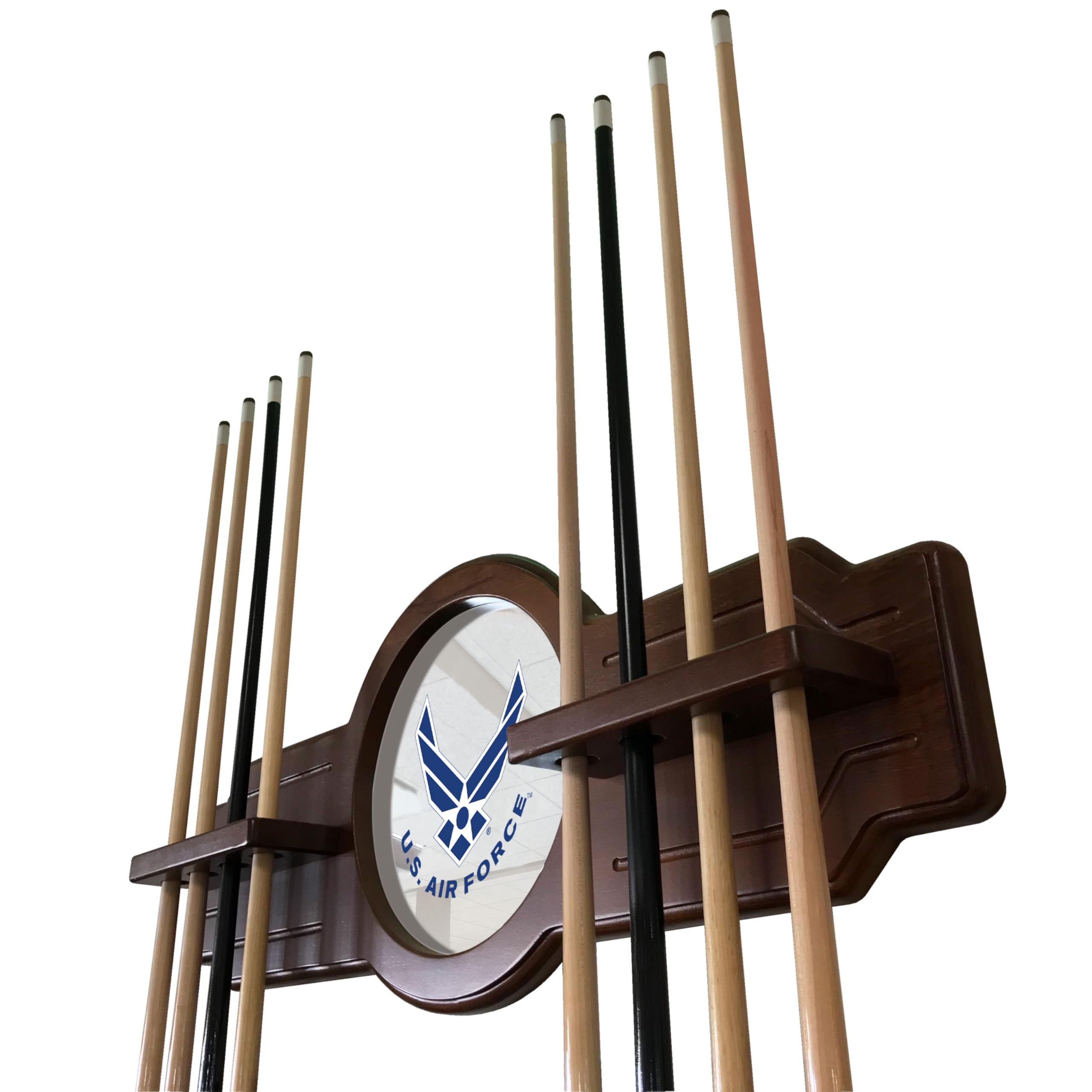 Black U.S. Air Force Cue Rack by Holland Bar Stool - Premium Billiard Accessory for Game Rooms, Bars & Man Caves