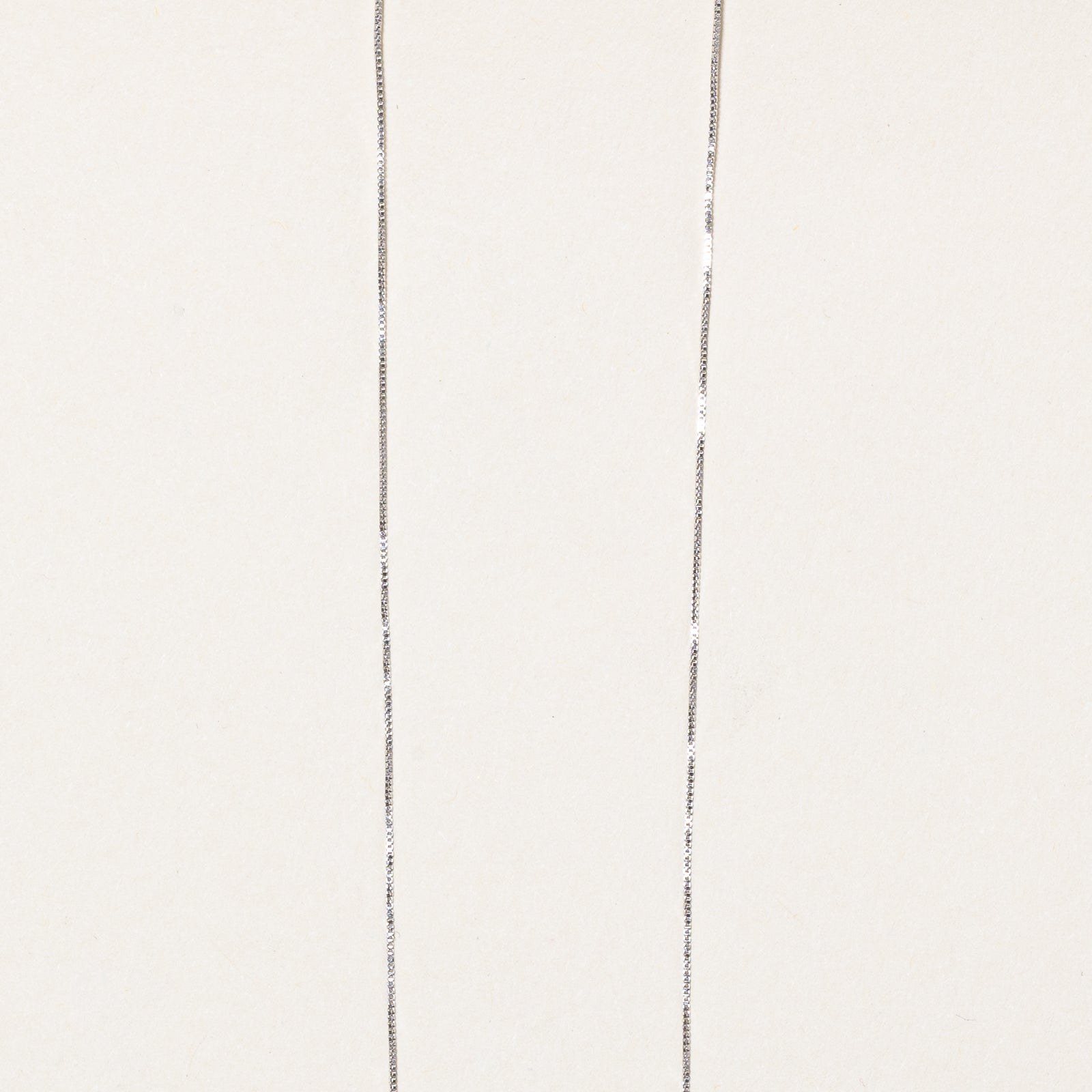 10K White Gold Box Link Chain Necklace - 0.49mm Thin Dainty Chain - 19 Inches - Perfect for Layering, Gift Giving & Everyday Elegance