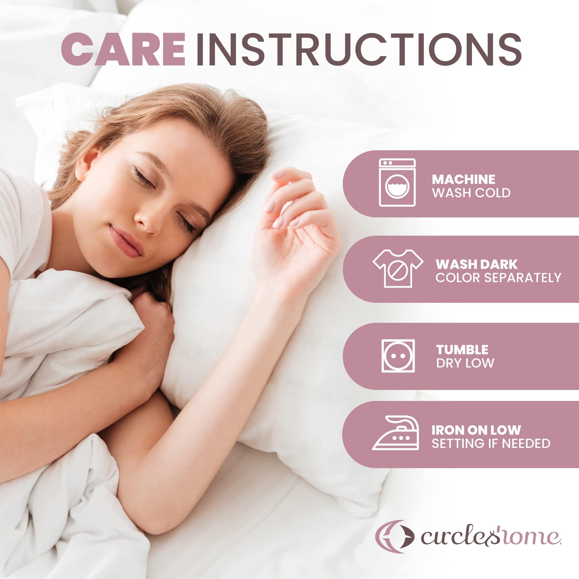 CirclesHome 6 Pack King Size Zippered Pillow Protectors - 100% Cotton Breathable Pillow Covers for Dust & Allergy Protection (20x36 Inches) - Perfect for Bedroom, Guest Room & Travel Use