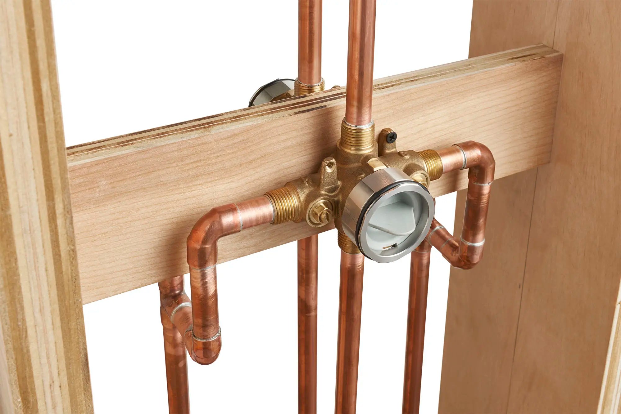 Flash® Universal Shower Rough-In Valve with Inlets/Outlets & Screwdriver Stops - Perfect for Bathroom Remodeling and DIY Plumbing Installations