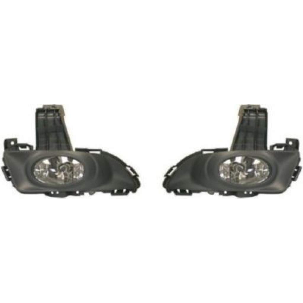 2004-2006 Mazda 3 Fog Light Assembly Pair w/Bulbs - Driver & Passenger Side Replacement for MA2592105 MA2593105 | CarLights360 | Perfect for Night Driving & Foggy Conditions