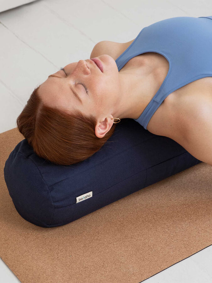 Organic Cotton Buckwheat Meditation Yoga Bolster Pillow - Support for Yoga, Meditation & Relaxation - Perfect for Home, Studio & Travel Use