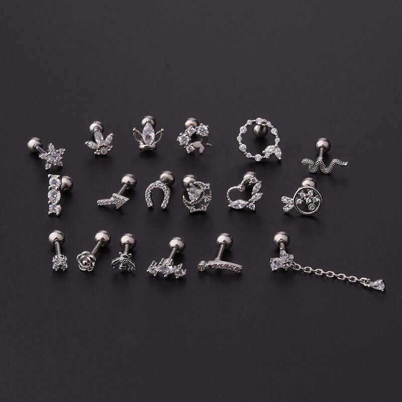 16G Bumble Bee Conch Stud Helix Piercings - Hypoallergenic Surgical Steel Earrings for Cartilage, Tragus & Helix | Perfect for Everyday Wear & Unique Style
