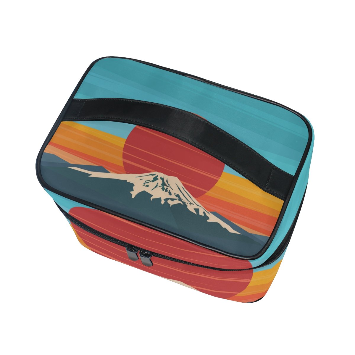 Fuji Volcano Cosmetic Bag for Women - Waterproof Travel Makeup Train Case with Storage Organizer | Perfect for Travel, Gym, and Daily Beauty Essentials Organization