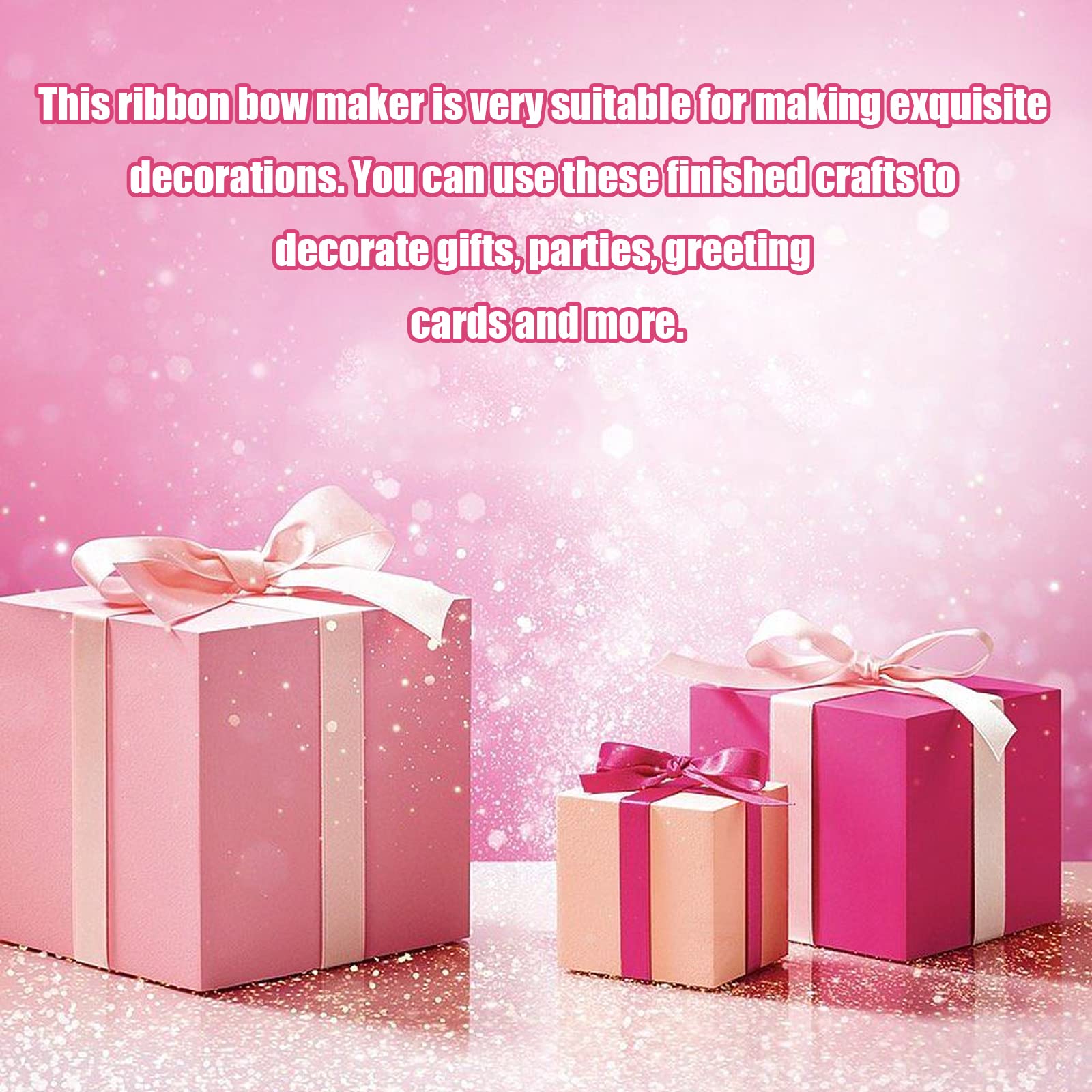 Plastic Bow Maker Tool Kit - DIY Gift Bow Maker Comb for Handmade Hair Bows, Wrist Corsages, Holiday Wreaths & Home Decor - Perfect for Christmas Gifts, Wedding Decorations & Craft Projects