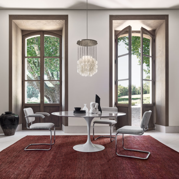 Breuer Cesca Relax Armchair - Mid Century Modern Dining Chair with Cane Back & Chrome Frame - Perfect for Dining Room, Kitchen, Office or Lounge Decor