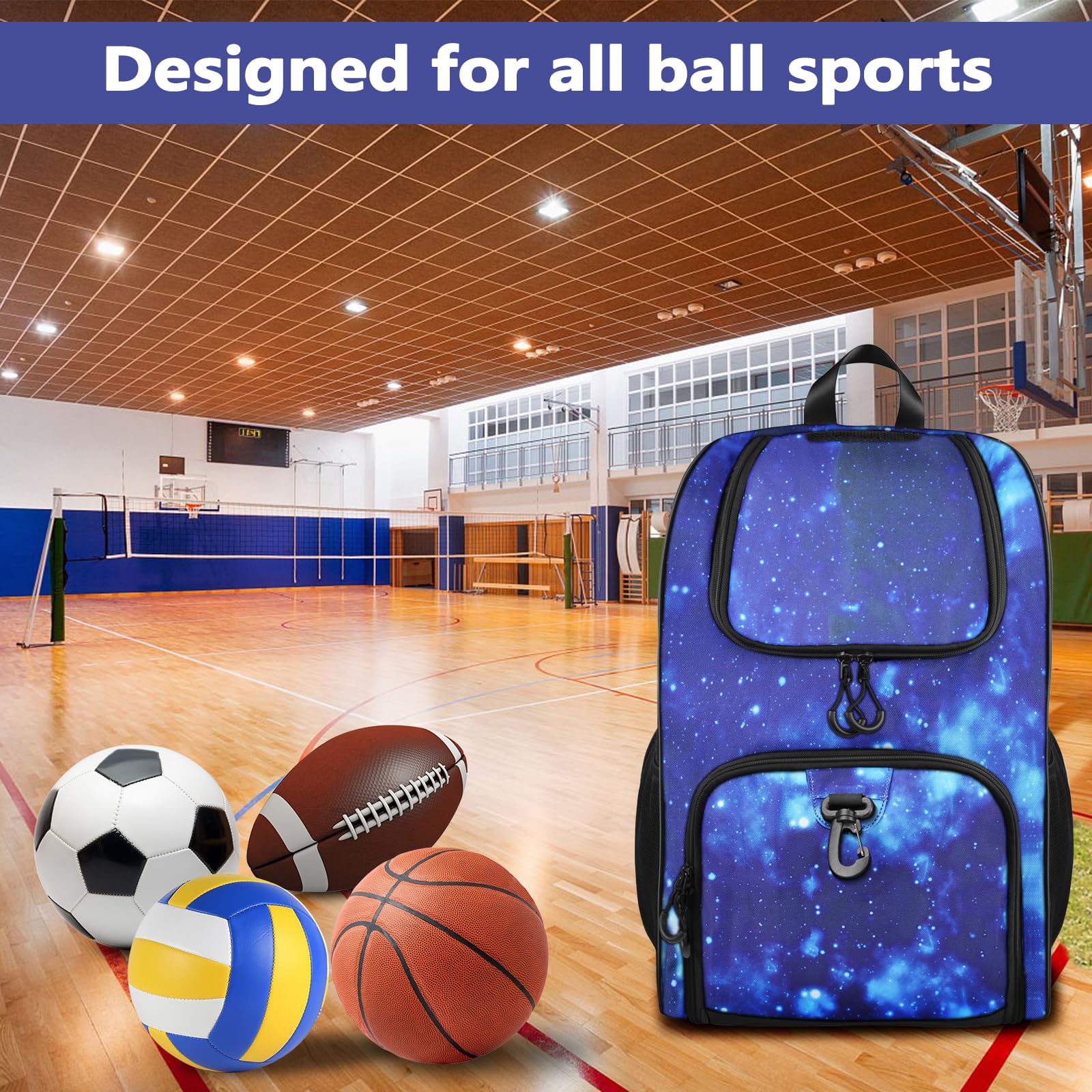 **MATEIN Basketball Backpack - Durable Water-Resistant Sports Bag with Ball Holder & Shoe Compartment, Large Capacity for Basketball, Soccer, Volleyball & Football Gear - Perfect for Training, Games & Travel**