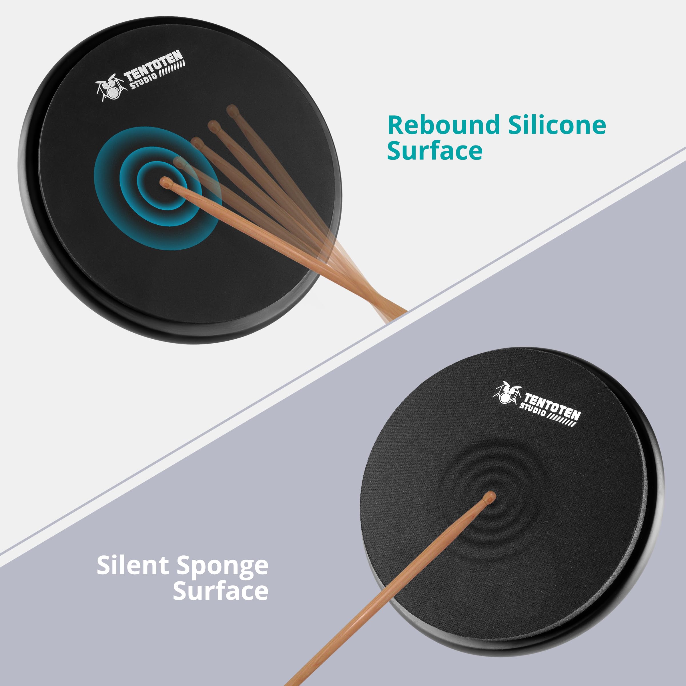 6 Inch Drum Practice Pad - 2-Sided Silicone & 0.6