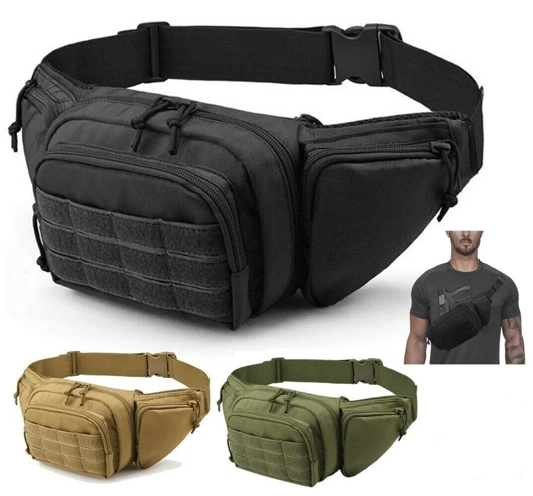 Tactical Waist Pack for Concealed Carry - Durable Fanny Pack Holster with Multiple Pockets - Perfect for Outdoor Activities, Hiking, Travel and Everyday Use
