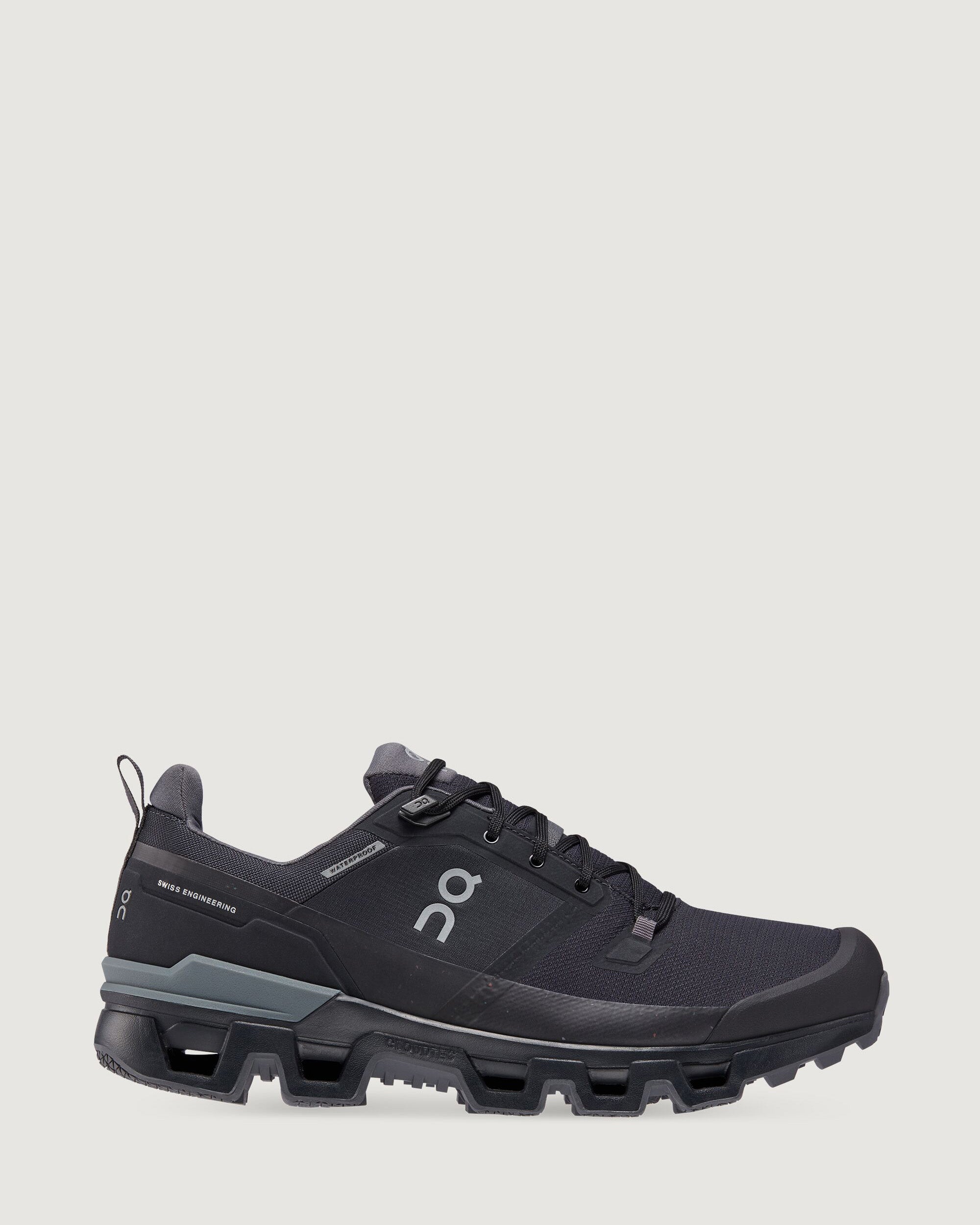 Men's On Cloudwander Waterproof Hiking Shoes - Black/Eclipse - Lightweight Trail Running Shoes for Outdoor Adventures & Mountain Trekking
