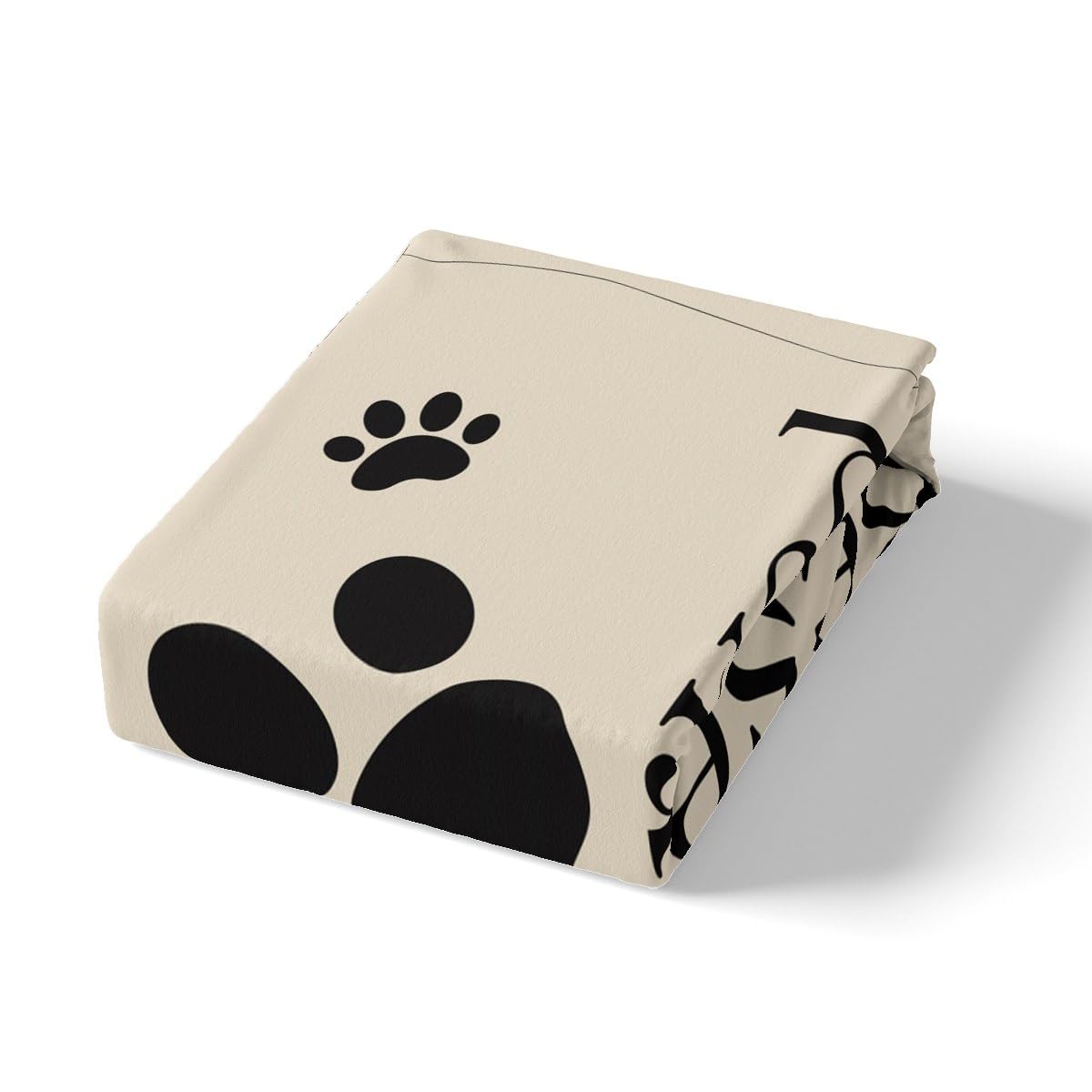 Jejeloiu Full Size Dog Paw Print Fitted Sheet - Microfiber Pet Bedding Set for Dogs, Kids, Boys & Girls - Cute Kawaii Deep Pocket Bed Cover - Perfect for Bedrooms, Dog Beds & Cozy Pet Spaces
