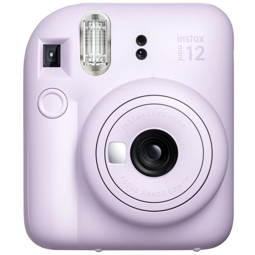 FUJIFILM INSTAX Mini 12 Instant Camera - Lilac Purple with 40 Exposures Film, Accessories Bundle, AA Batteries & Cleaning Cloth | Perfect for Parties, Travel & DIY Photo Albums | Instant Print Camera for Memories