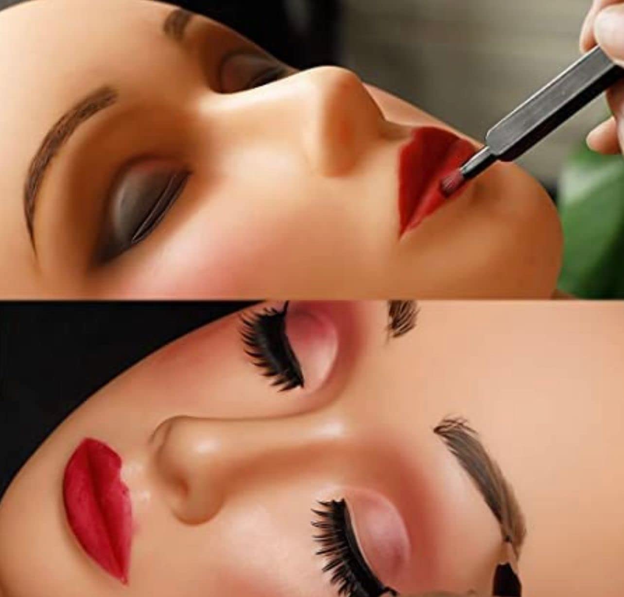 Professional Eyelash Extension Practice Head - BID Lash Mannequin for Makeup Training with Bonus Training Lashes (Skin Tone) | Perfect for Beginners & Beauty Trainers | Salon & Home Practice