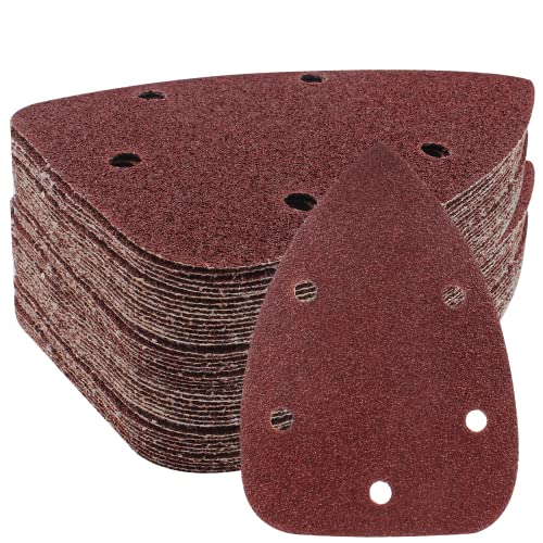 25-Piece 40 Grit Mouse Detail Sander Sandpaper Kit - 5 Hole Hook & Loop Pads for 140mm Sanding Machine - Perfect for Woodworking, Furniture Refinishing & DIY Home Projects