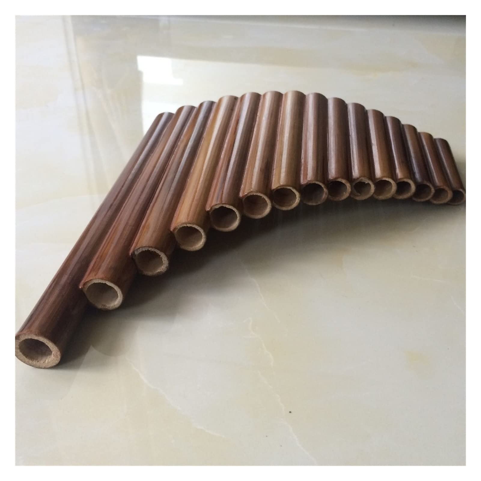 Professional G Key 15 Pipe Pan Flute - Handmade Bamboo Wooden Wind Instrument for Music Lovers | Perfect for Performances, Meditation & Cultural Events