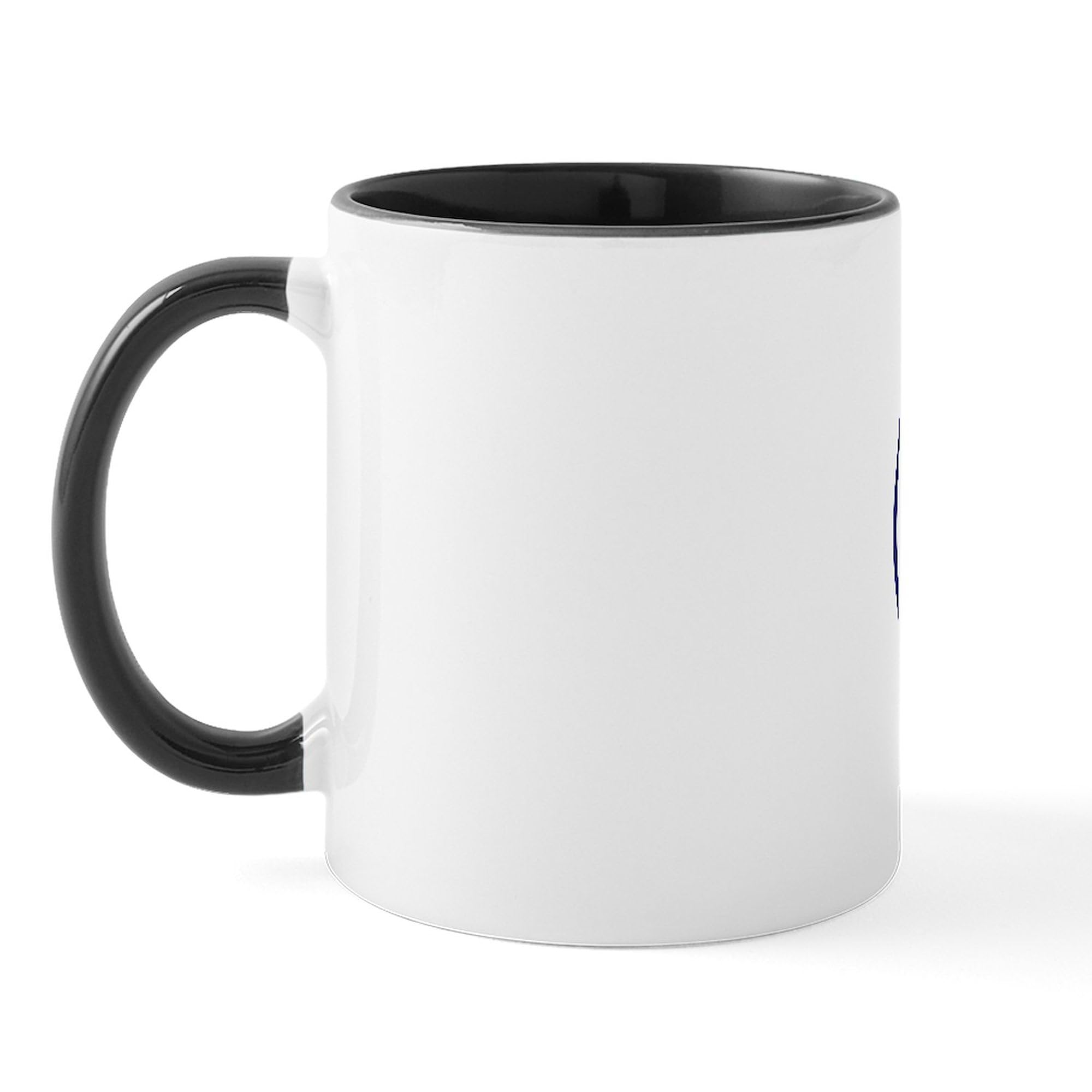 Decaf Coffee Mug 11 oz (325 ml) - Ceramic Coffee Cup with Custom Name Patch - Perfect for Office, Home & Gifts