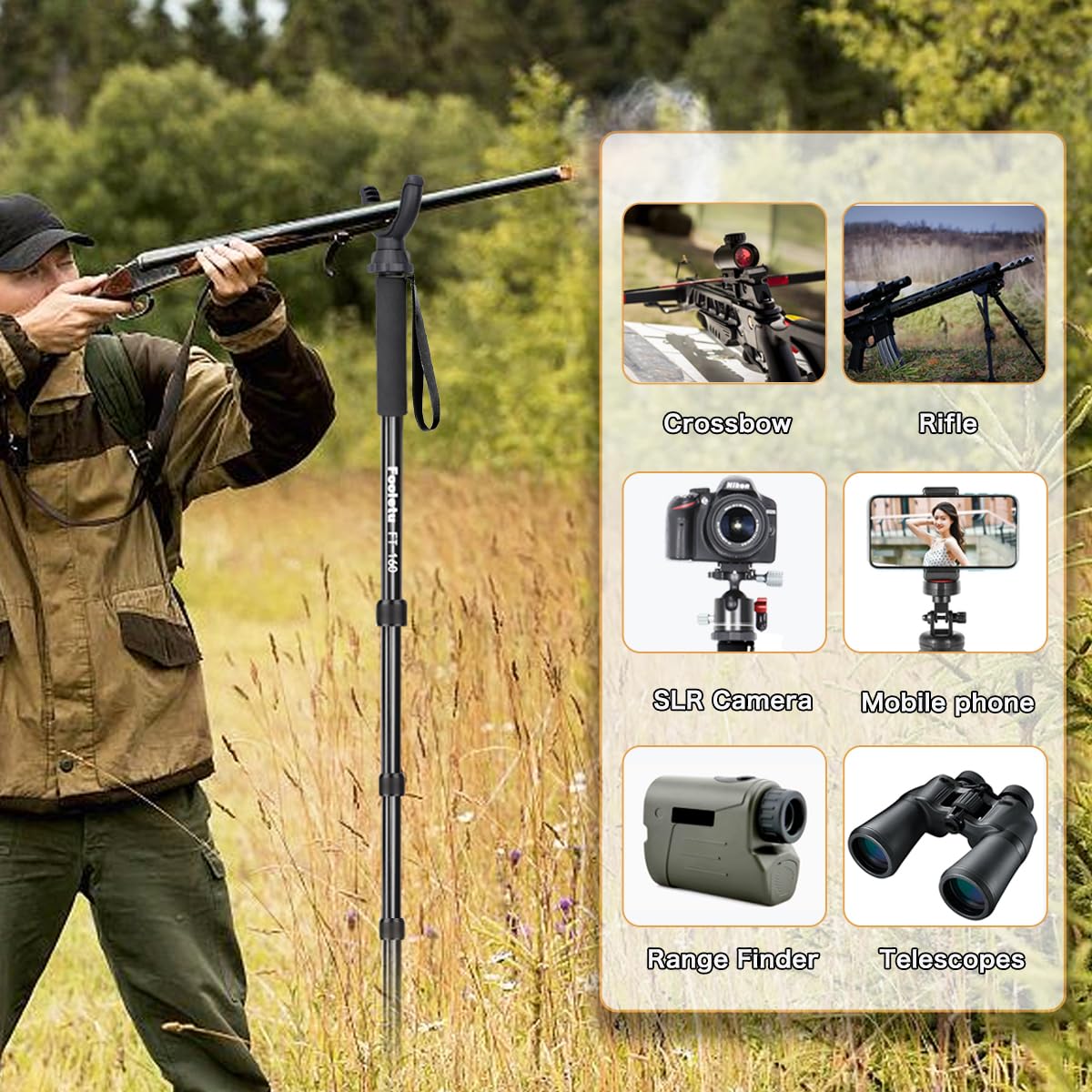 FT-160 Adjustable Shooting Stick Monopod 24