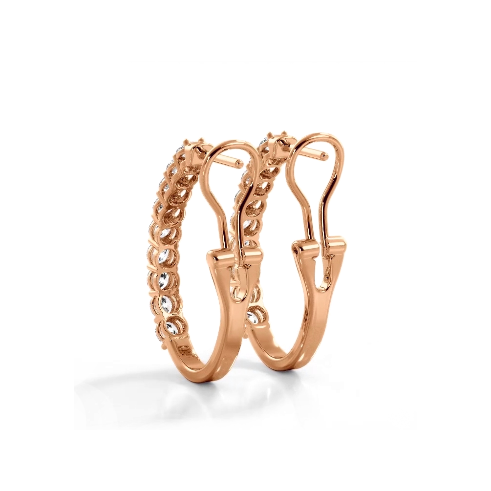 1.0 Carat Round Cut Diamond Hoop Earrings with Omega Backing – Perfect for Weddings, Parties & Everyday Elegance