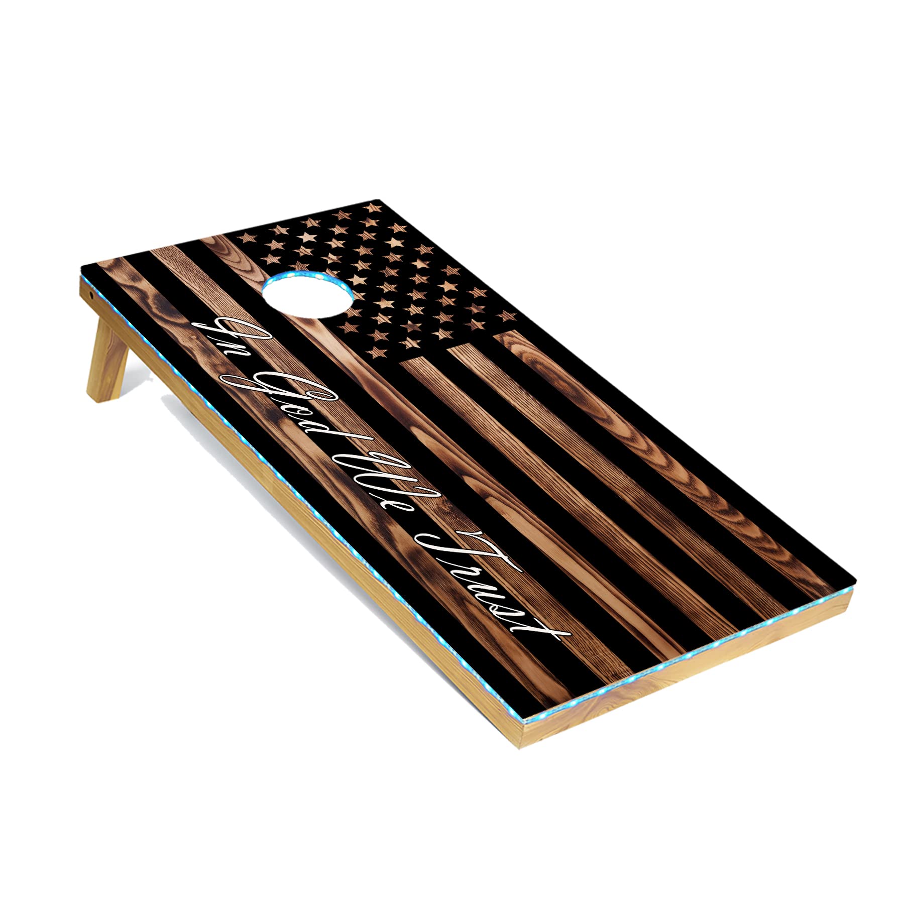 Premium Cornhole Game Set with 8 Bean Bags & Carry Case - Regulation 4'x2' Tournament Corn Hole Boards - Lightweight Portable Design with Optional LED Lights - Perfect for Tailgating, Backyard Parties, and Outdoor Events