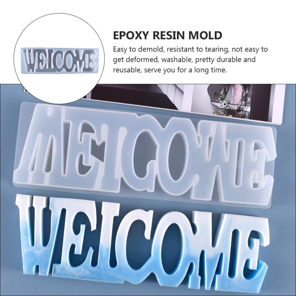 Epoxy Resin Welcome Sign Silicone Molds - DIY Home Wall Art Letters for Handmade Decor, Wedding, Housewarming & Front Door Welcome Signage