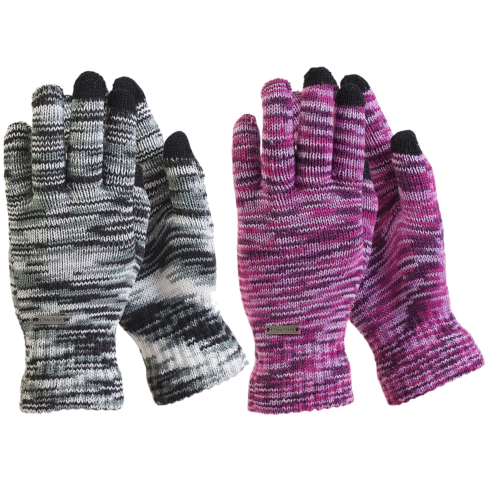 TrailHeads Women's Space Dye Touchscreen Knit Gloves - Warm Winter Gloves for Running, Hiking & Outdoor Activities | Touchscreen Compatible for Smartphone Use