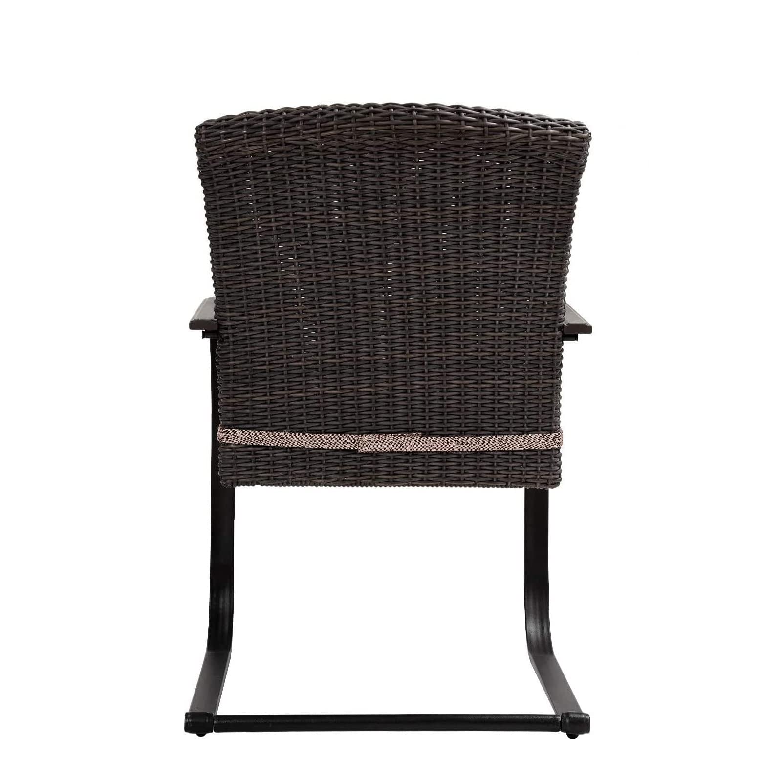 2-Piece Outdoor Wicker Dining Chairs Set with Cushions - Patio Furniture for Garden, Poolside, Backyard & Lawn - Beige Rattan Spring Chairs for Relaxing & Entertaining