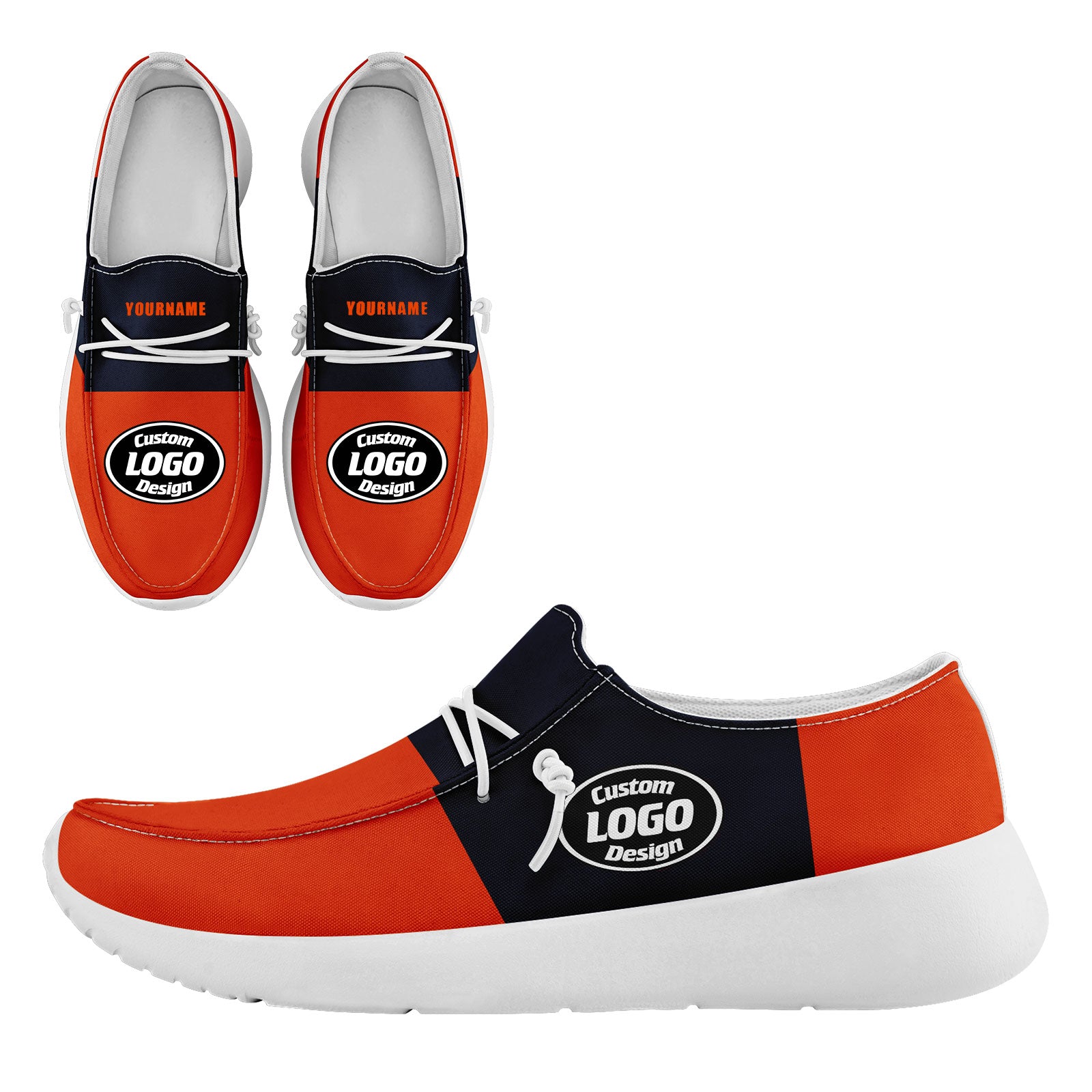 Custom Chicago Orange & Blue Personalized Sneakers - Unisex Casual Shoes FN018 D020278 (Size 7) - Perfect for Sports, Streetwear Fashion & Gift Giving