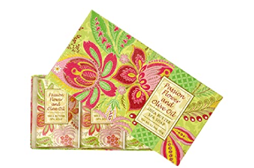 Greenwich Bay Trading Co. Shea Butter Spa Soap - Moisturizing Bar Soap with Passion Flower & Olive Oil (12.9 oz, 3-Pack) for Dry Skin, Relaxing Bath & Gift Sets