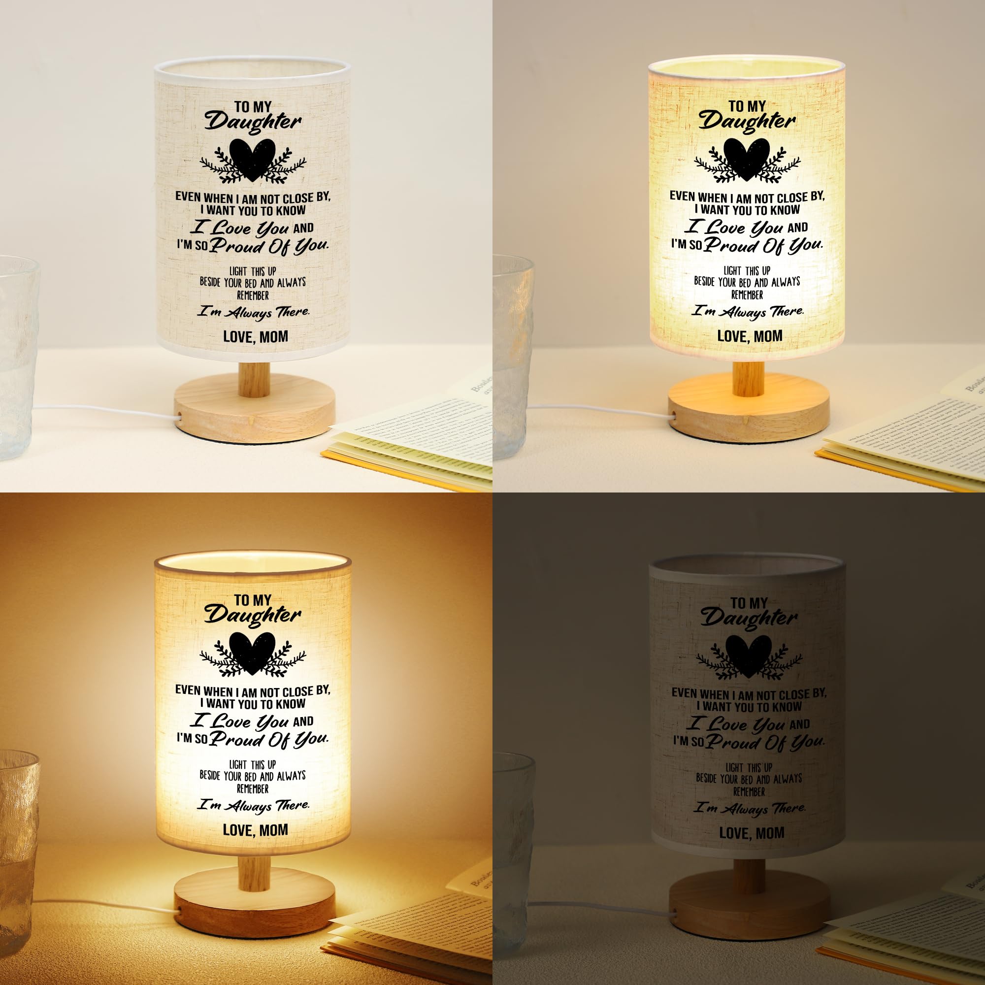 WSYEAR Daughter Gifts from Mom - Heartwarming Table Lamp for Daughter's Birthday, Mother's Day, Anniversary & Wedding | Thoughtful Gift Ideas for Special Occasions | Perfect for Bedroom, Nursery & Dorm Decor